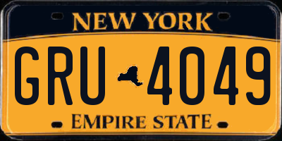 NY license plate GRU4049