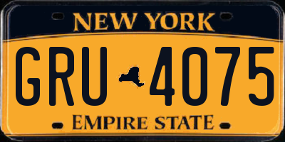 NY license plate GRU4075