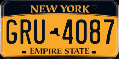 NY license plate GRU4087