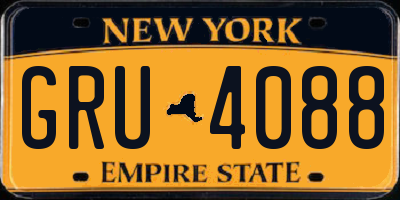 NY license plate GRU4088