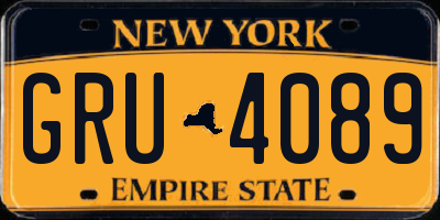 NY license plate GRU4089
