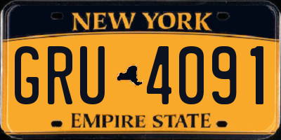 NY license plate GRU4091