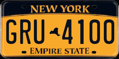 NY license plate GRU4100