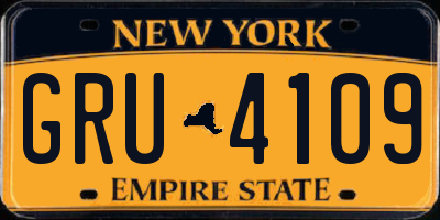 NY license plate GRU4109