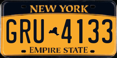 NY license plate GRU4133