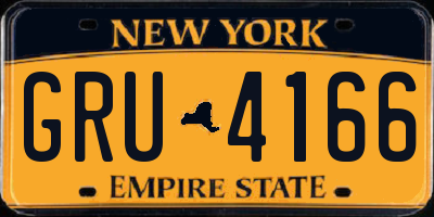 NY license plate GRU4166