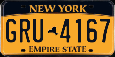 NY license plate GRU4167