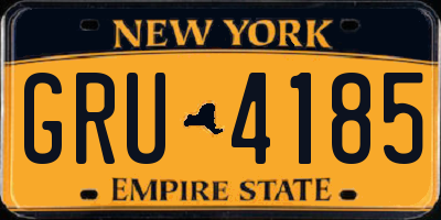 NY license plate GRU4185