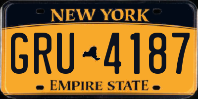 NY license plate GRU4187