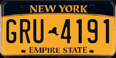 NY license plate GRU4191