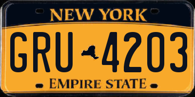 NY license plate GRU4203