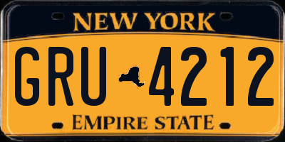 NY license plate GRU4212