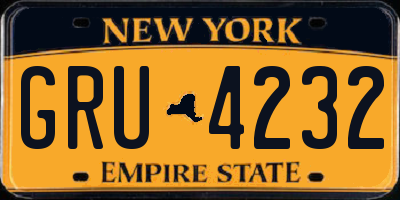 NY license plate GRU4232