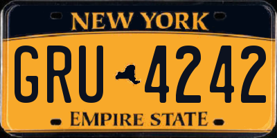 NY license plate GRU4242
