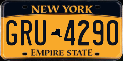 NY license plate GRU4290