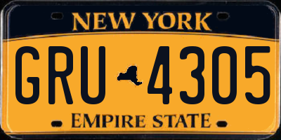 NY license plate GRU4305