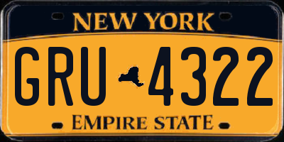 NY license plate GRU4322