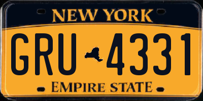 NY license plate GRU4331