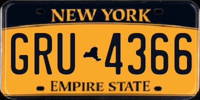 NY license plate GRU4366