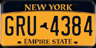 NY license plate GRU4384