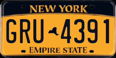 NY license plate GRU4391