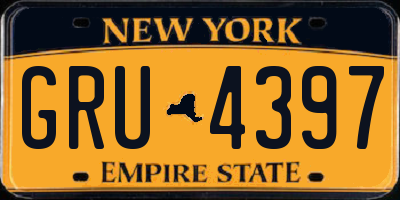 NY license plate GRU4397