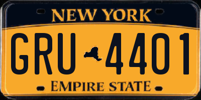 NY license plate GRU4401