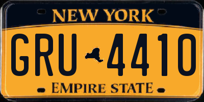NY license plate GRU4410