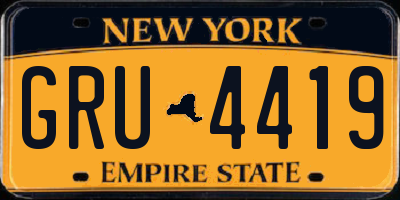 NY license plate GRU4419