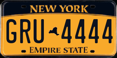 NY license plate GRU4444
