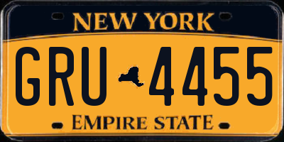 NY license plate GRU4455