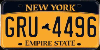 NY license plate GRU4496