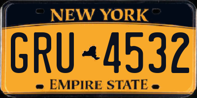 NY license plate GRU4532