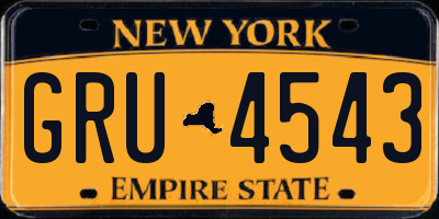 NY license plate GRU4543