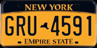 NY license plate GRU4591