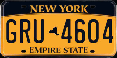 NY license plate GRU4604