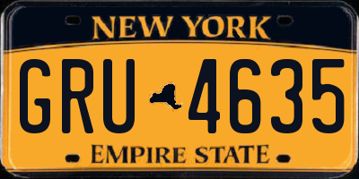 NY license plate GRU4635