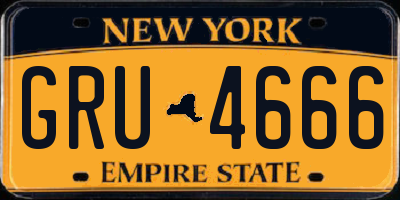 NY license plate GRU4666
