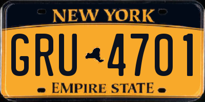 NY license plate GRU4701