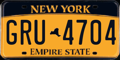 NY license plate GRU4704