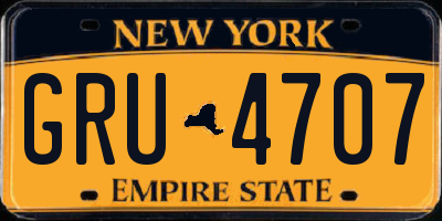 NY license plate GRU4707