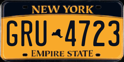 NY license plate GRU4723