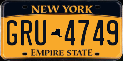 NY license plate GRU4749