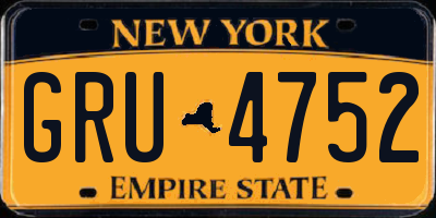 NY license plate GRU4752