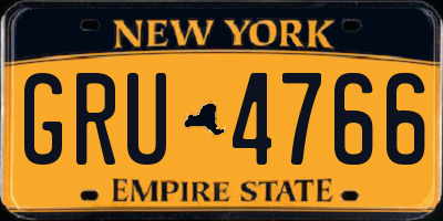 NY license plate GRU4766