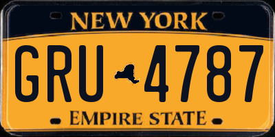 NY license plate GRU4787