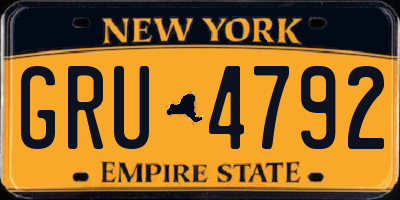 NY license plate GRU4792