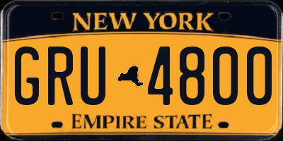 NY license plate GRU4800