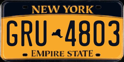 NY license plate GRU4803