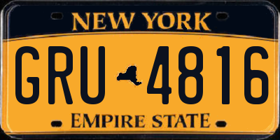 NY license plate GRU4816